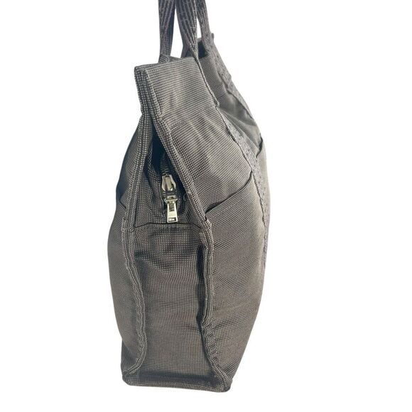 Hermes Gray Canvas Authentic Herline Handbag Tote Bag w Zip - Picture 7 of 10